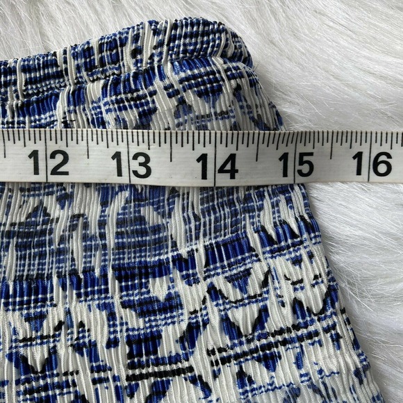 Max Edition Sz M Skirt Ribbon Trim Stretch Knee Length Elastic Waist Womens Blue - Picture 6 of 7